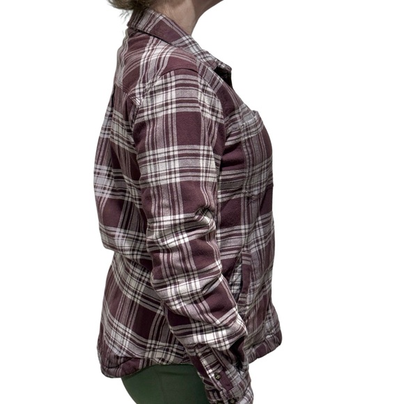 Carhartt Rugged Flex Fleece Lined Plaid Jacket Women’s XS Rich Burgundy - Picture 5 of 10